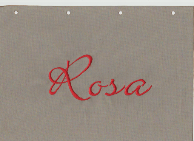 Stickerei  Beschriftung